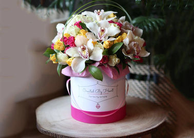 Chiny Kolorowe, składane okrągłe pudełko kwiatowe do przechowywania świeżych kwiatów nadających się do powtórnego układania w stosy fabryka