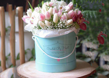 Tektura Round Flower Box Rose Flower Bouquet Tłoczenie na gorąco Fancy Eco - Friendly