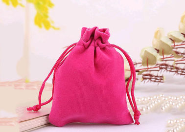 Chiny Trwałe, stylowe, małe, aksamitne torby z sznurkiem. Bawełniana klapa w miękkim, różowym kolorze fabryka