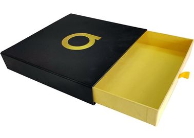 Chiny Czarne papierowe pudła na prezenty szufladowe Folia złote tłoczone na logo fabryka