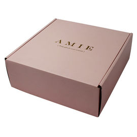 Kolor różowy drukowane pudełka wysyłkowe 27 x 22 x 6,5 cm Logo tłoczenia złota