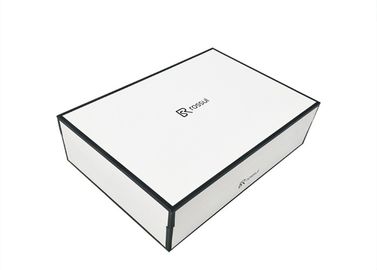 Chiny Luxury White Textured Lid and Base Boxes Black Edge Printed For Shoes Packaging fabryka