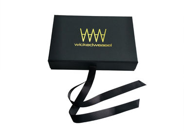 Chiny Bikini Stroje kąpielowe Packaging Book Shaped Box Black Ribbon Magnet Closure ISO Approval fabryka