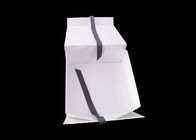 Kartonowe pudełka składane z czarną wstążką, białe ozdobne pudełko dostawca
