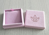 Różowa Aksamitna Sztywna Skrzynka Pokrywa Wstaw Wewnętrzna Taca Na Pierścień Biżuteria OEM / ODM Dostępne dostawca