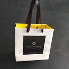 Czarno-białe markowe torby papierowe z uchwytem z tasiemką Jakość zapewniona Tektura falista dostawca