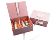 Różowe kartonowe opakowania kosmetyczne Składane pudełka z wstążkami Zamknięcie do pielęgnacji skóry dostawca