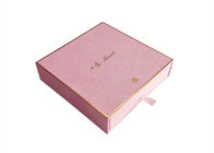 Opakowanie kosmetyczne Przesuwne pudło papierowe Różowe teksturowane papierowe logo złotej folii Trwałe dostawca