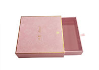 Opakowanie kosmetyczne Przesuwne pudło papierowe Różowe teksturowane papierowe logo złotej folii Trwałe dostawca