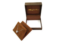 Złote tłoczenie Logo Dekoracyjne pudełka na prezenty Obudowy na naszyjnik Aksamitny materiał piankowy dostawca