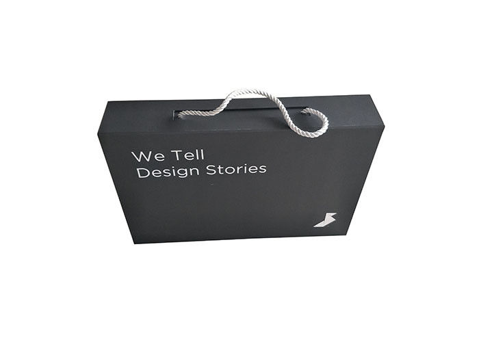 Czarne kartonowe składane pudełka do pakowania Logo na zamówienie Ciągnąc linę Składaną dostawca
