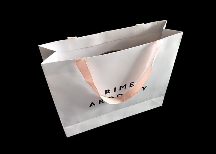 Składane niestandardowe torby drukowane, torby na zakupy Boutique z uchwytem Ribbon Luxury dostawca