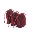 Spersonalizowany czerwony aksamitny woreczek ze sznurkiem Logo dla Jewelly Packaing dostawca